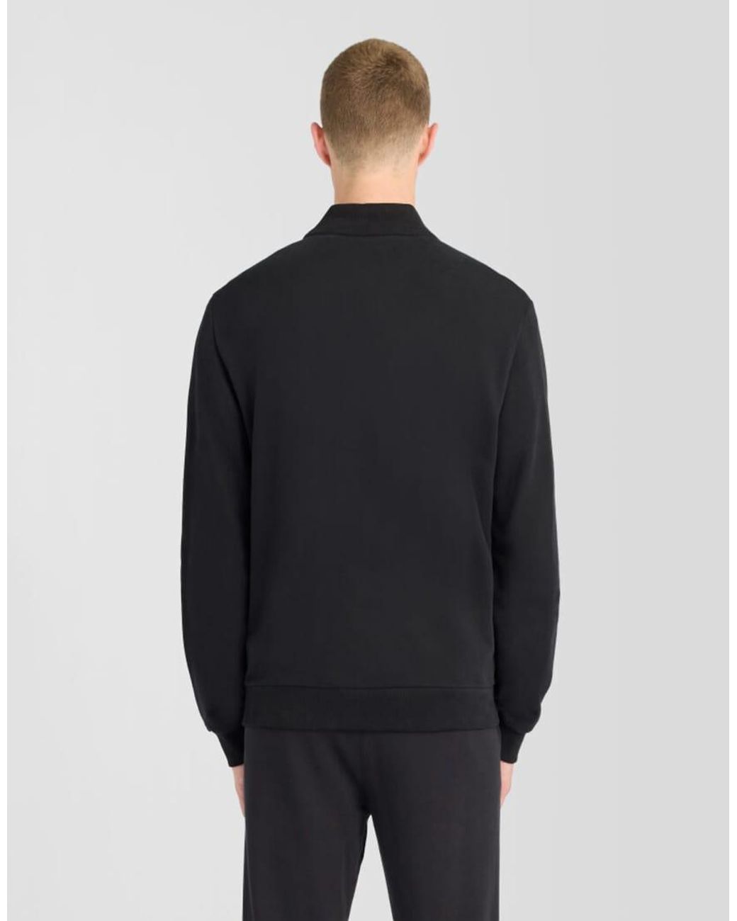 Lyle & Scott Black Mid Layers Sueded Jersey Bomber for men