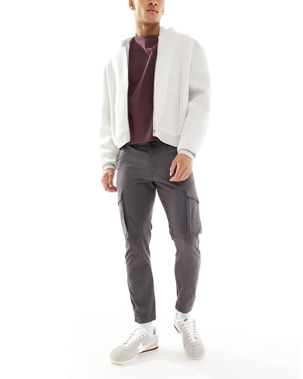 Jack & Jones Intelligence – e cargohose mit bündchen in Black für Herren