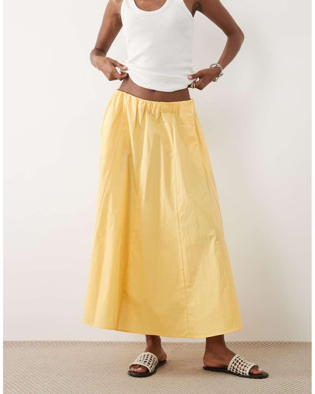 Mango Natural Newcreta 100% Cotton Full Maxi Skirt