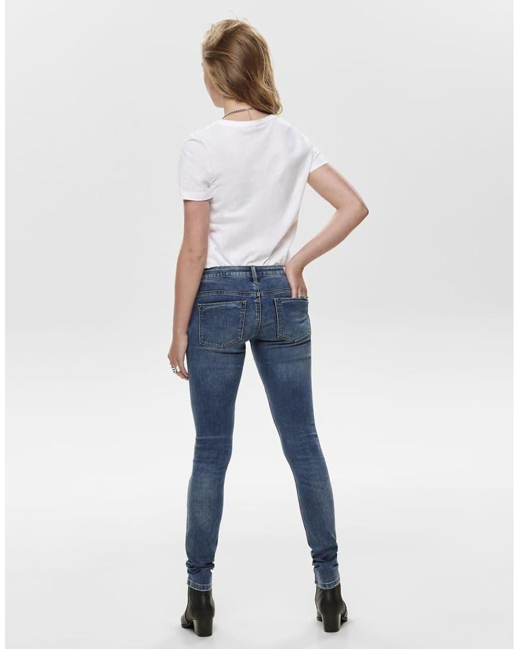 ONLY Blue Coral Life Super Low Rise Skinny Jeans