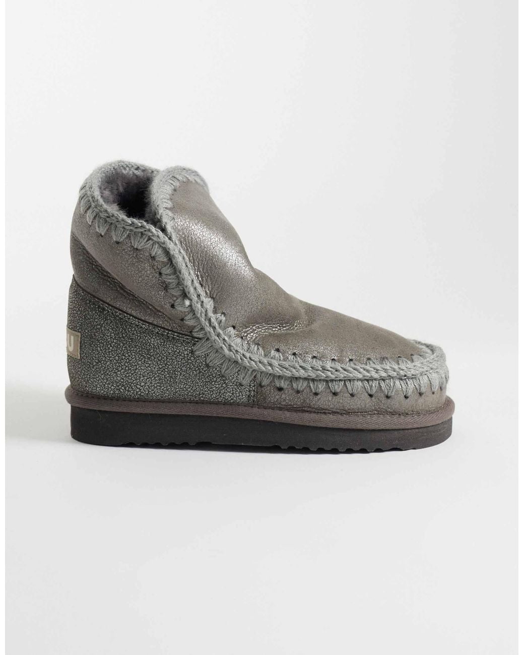 Mou Gray 18 Shearling Lined Suede Boots