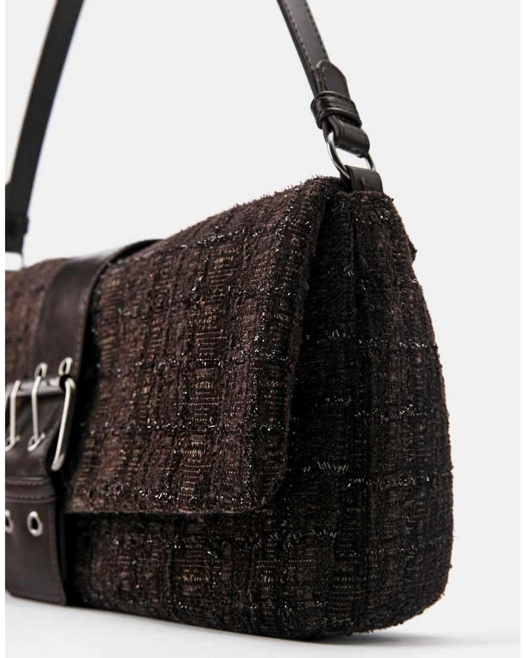Borsa Da Spalla Testurizzata di Pull&Bear in Black
