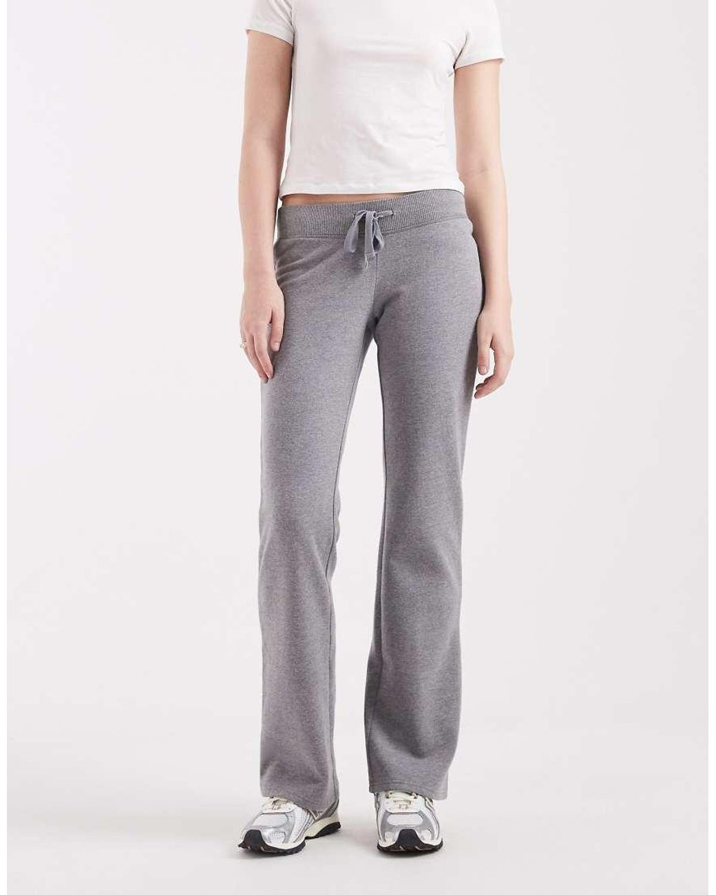 Hollister Gray Low Rise Bootcut Back Logo joggers