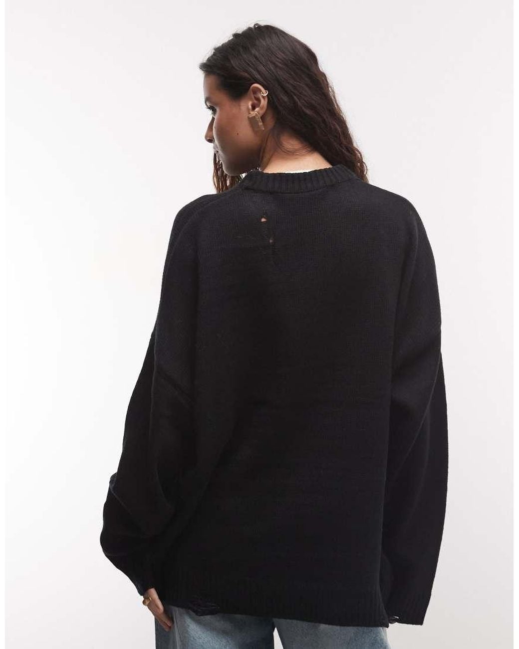 The Ragged Priest Black Everlasting Knit Jumper With Skeleton Graphic