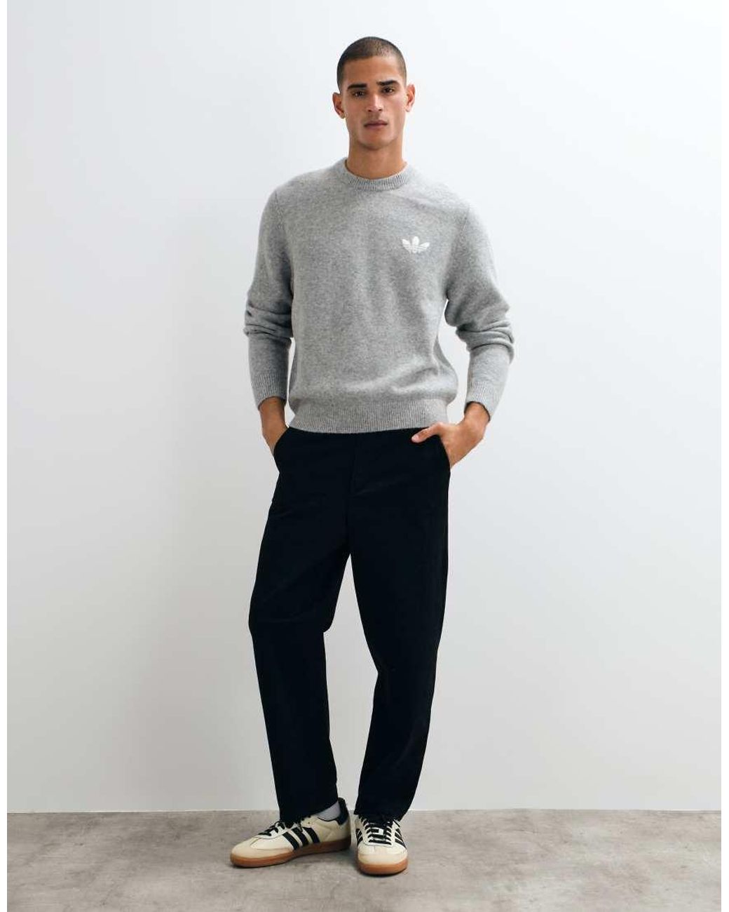 Adidas Originals Gray Knitted Jumper for men