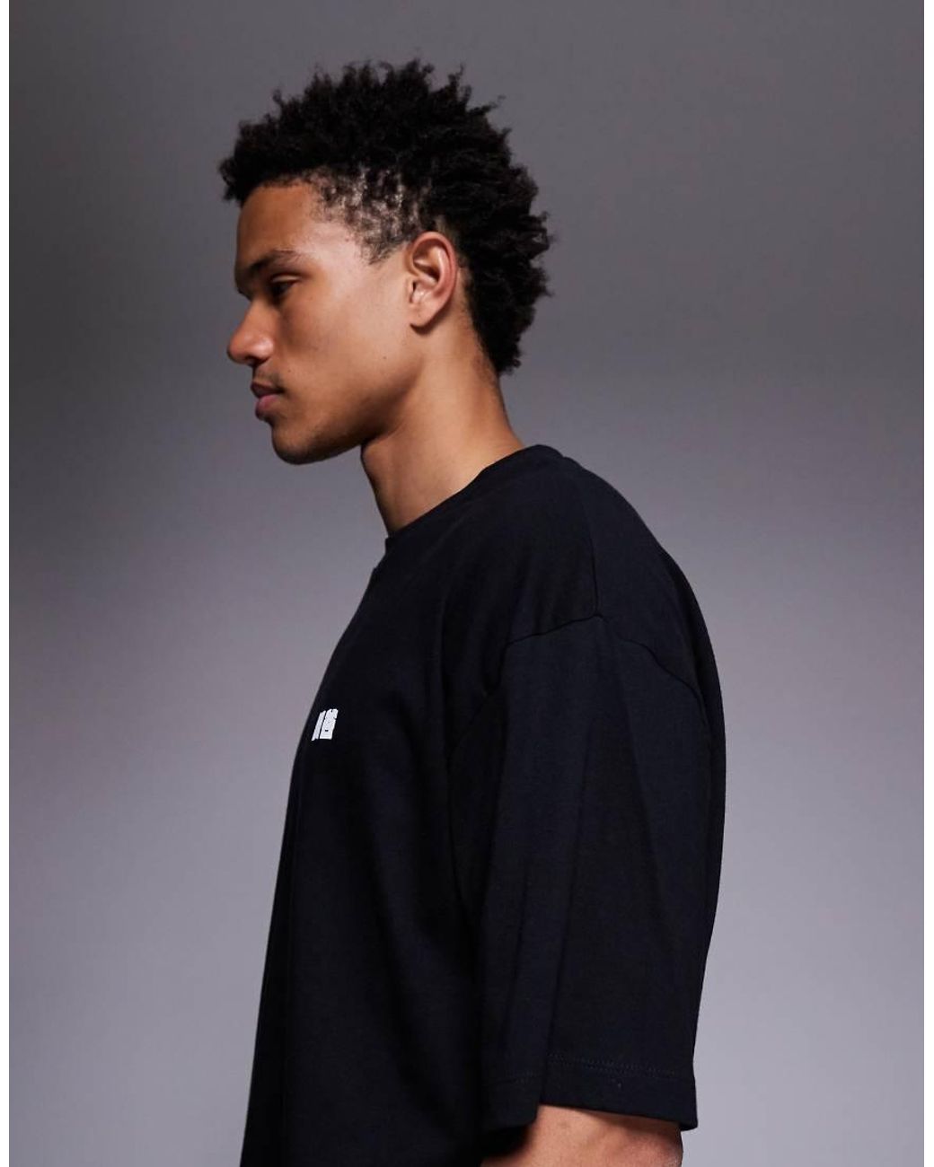 ASOS Black Oversized T-Shirt With Kyoto Bubble Text Print for men