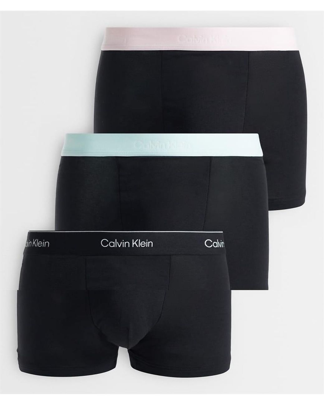 Calvin Klein Black Icon Cotton Stretch 3 Pack Relaxed Trunks for men