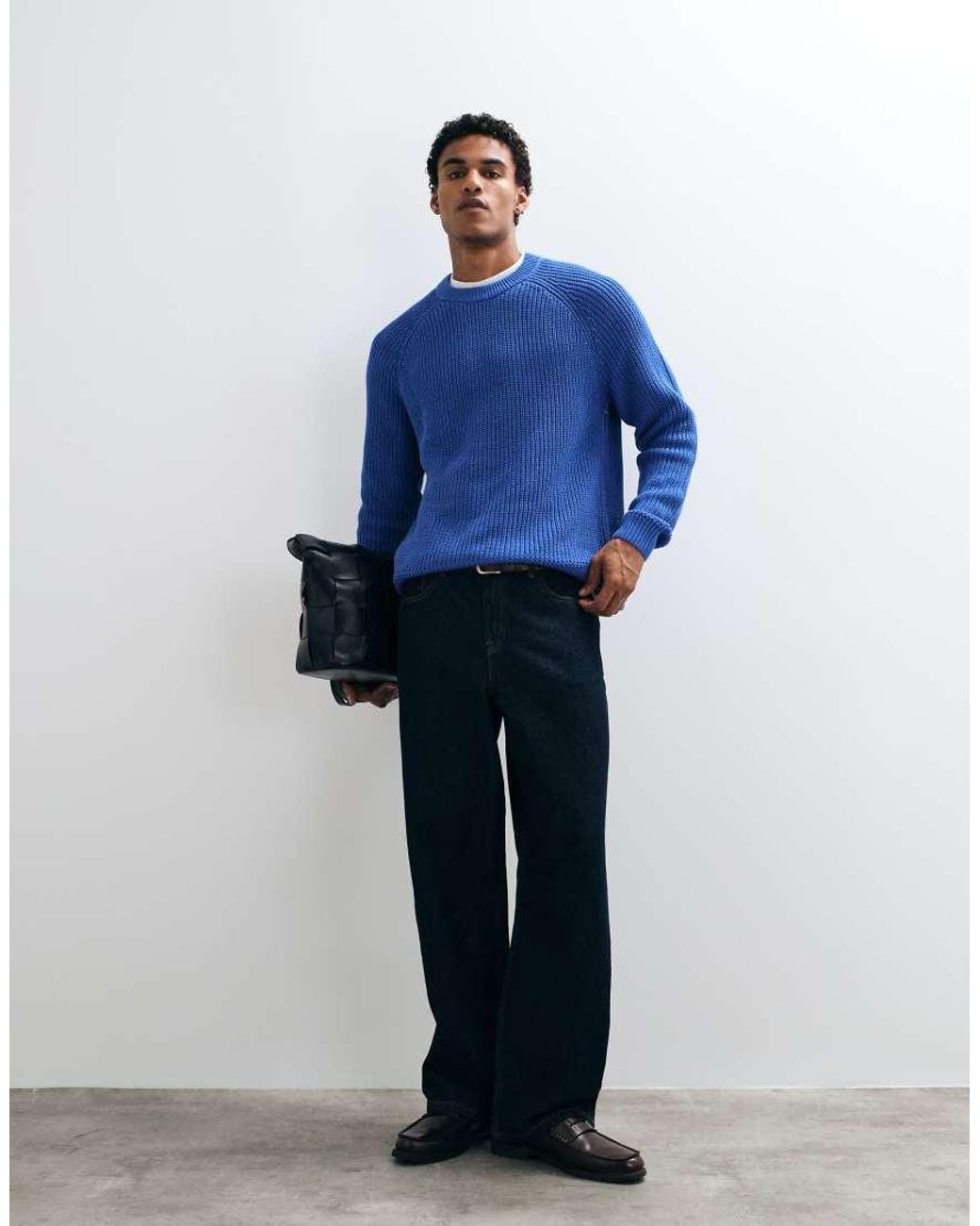 Abercrombie & Fitch Blue Cotton Crew Neck Jumper for men