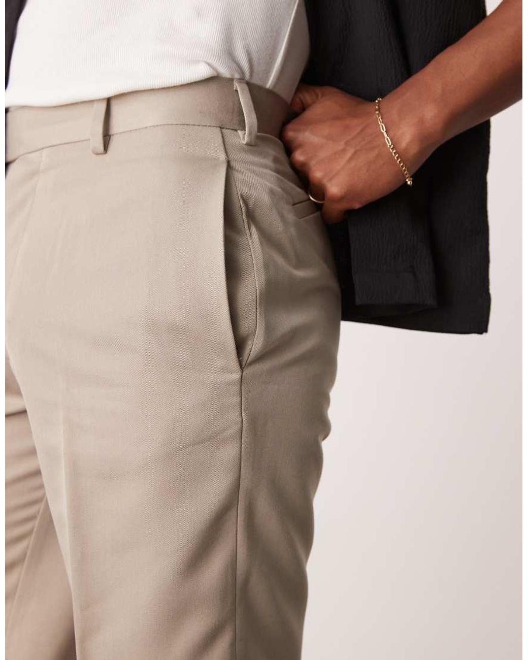 ASOS Natural Smart Straight Leg Shorts for men