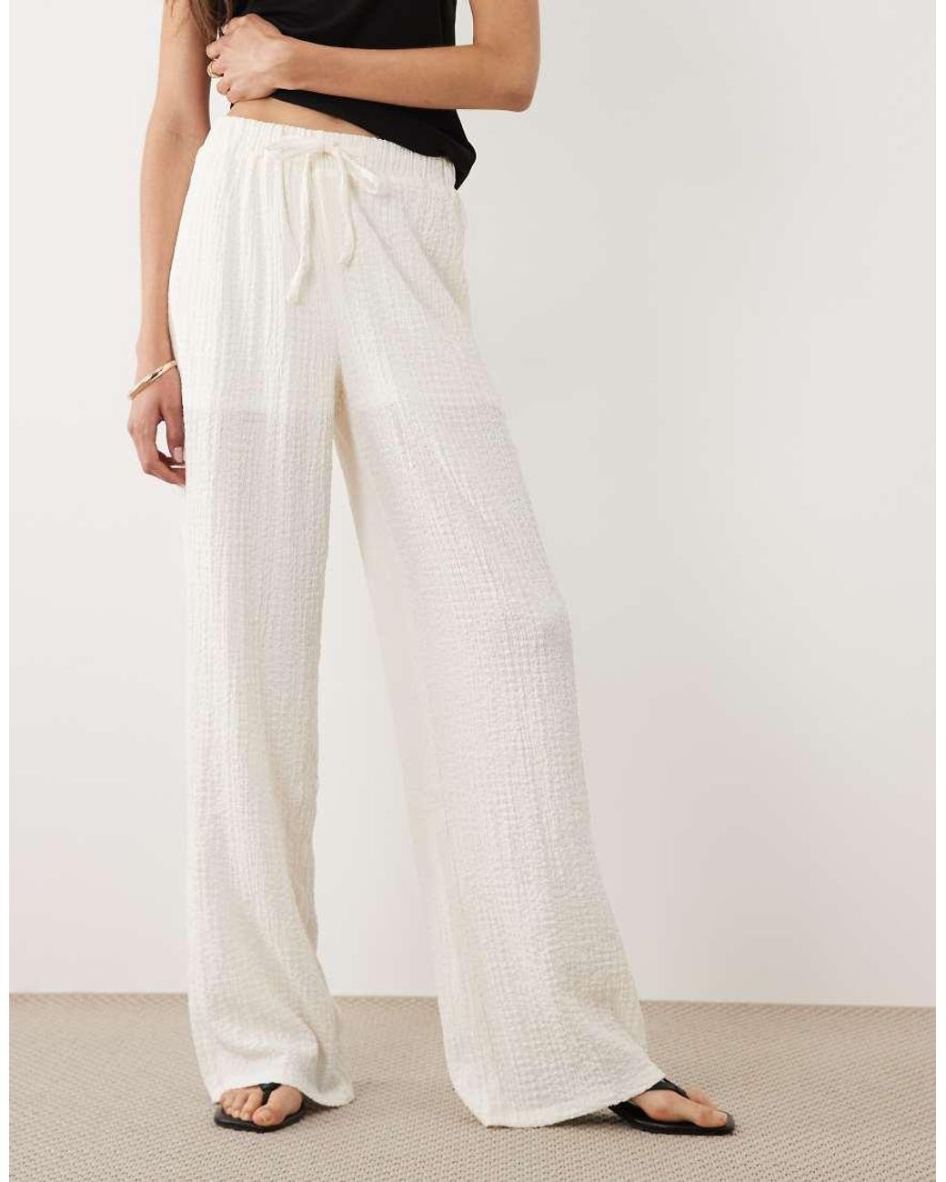 JDY Tall White Textured Pants