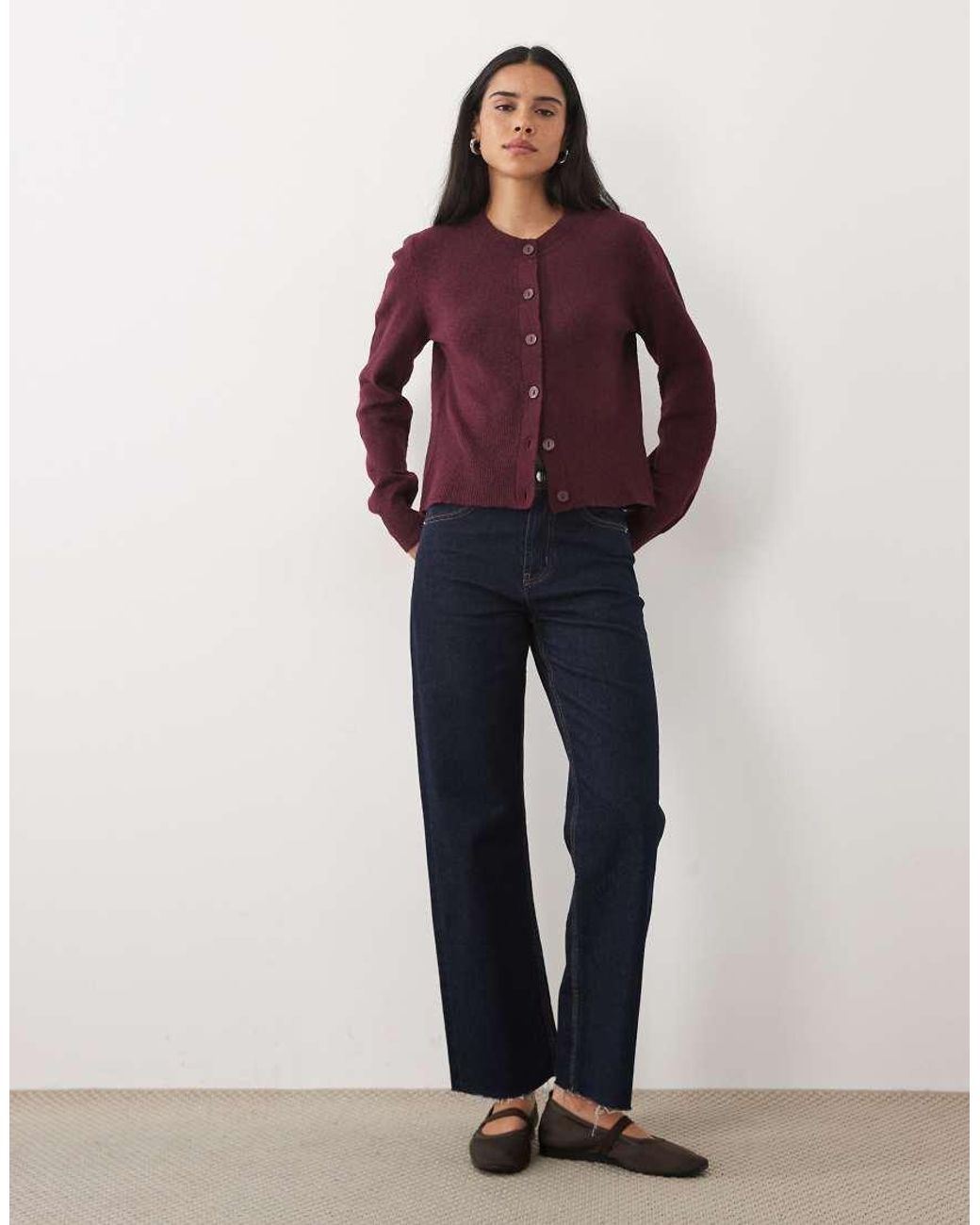Jdy Red Knitted Cardigan