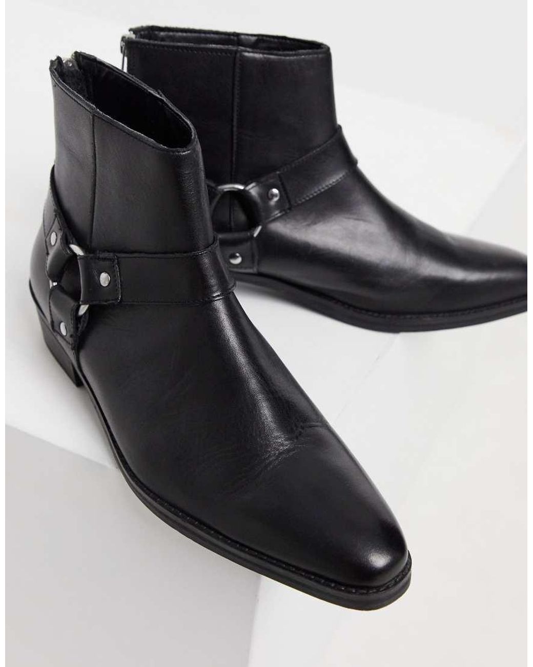 ASOS Cuban Heel Western Chelsea Boots in Black for Men Lyst UK
