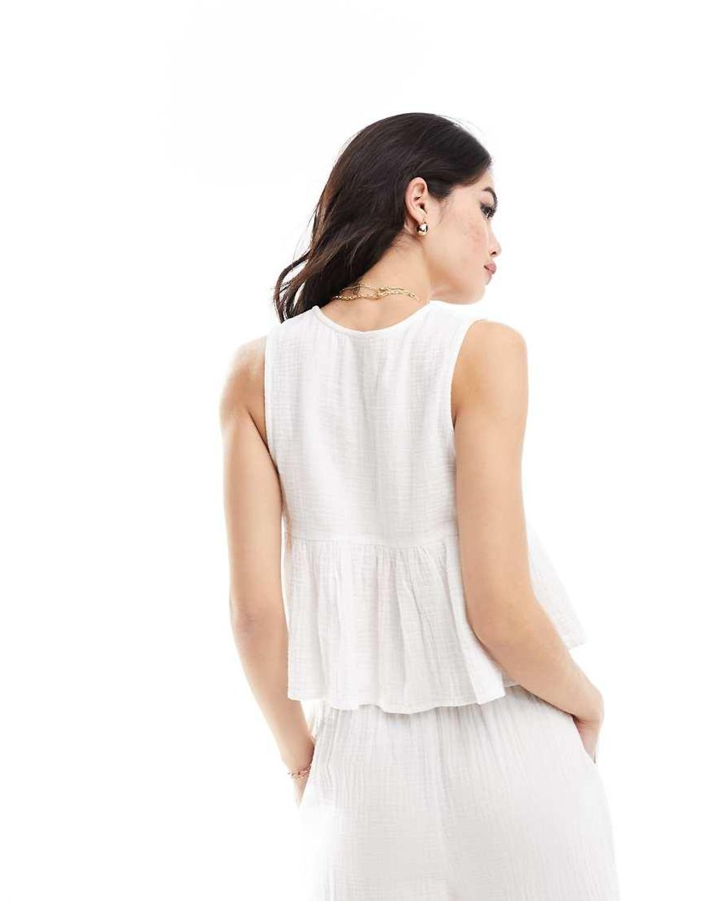 Iisla & Bird White Tie Front Beach Waistcoat