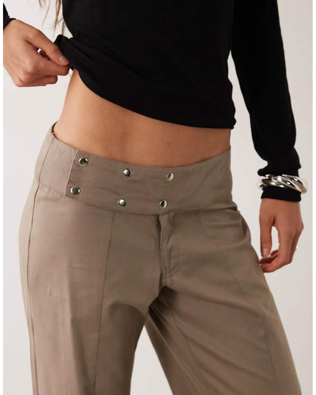 Motel Brown Townes Stud Detail Trouser