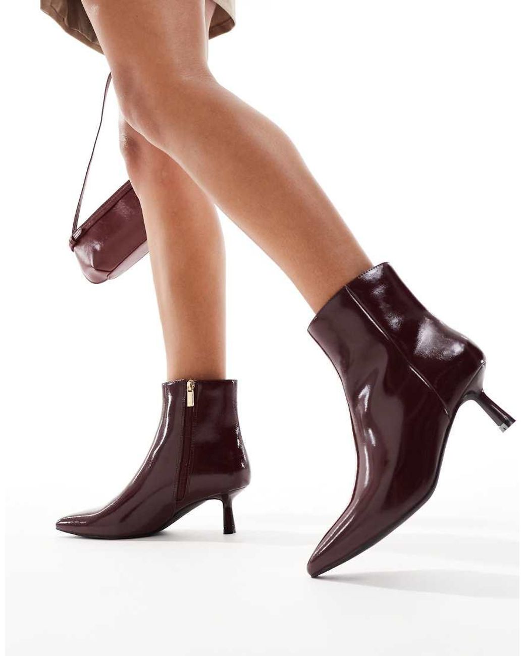 New Look Pointed Toe Mid Ankle Boot in Red Lyst UK