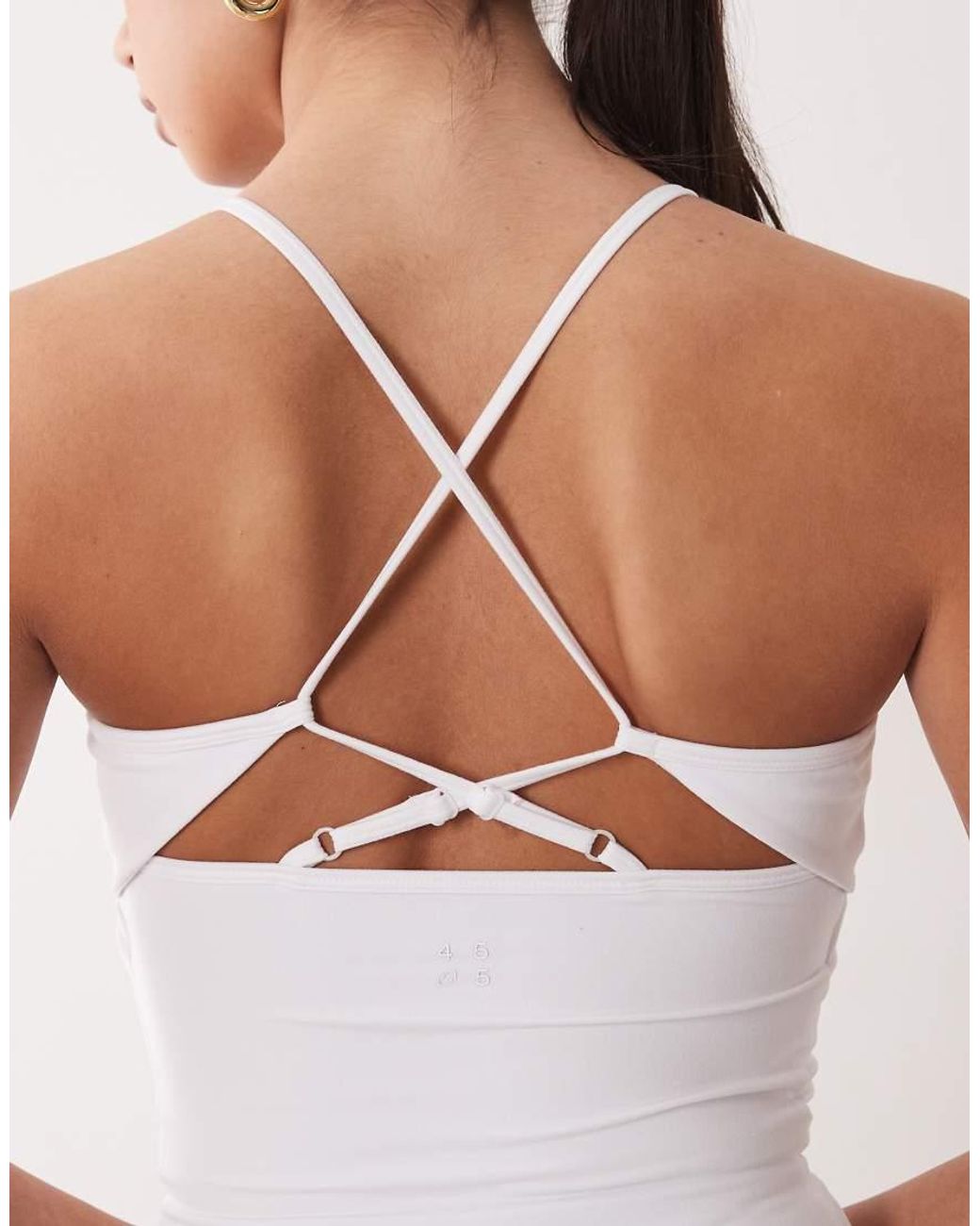 4505 White Open Back Vest With Inner Bra