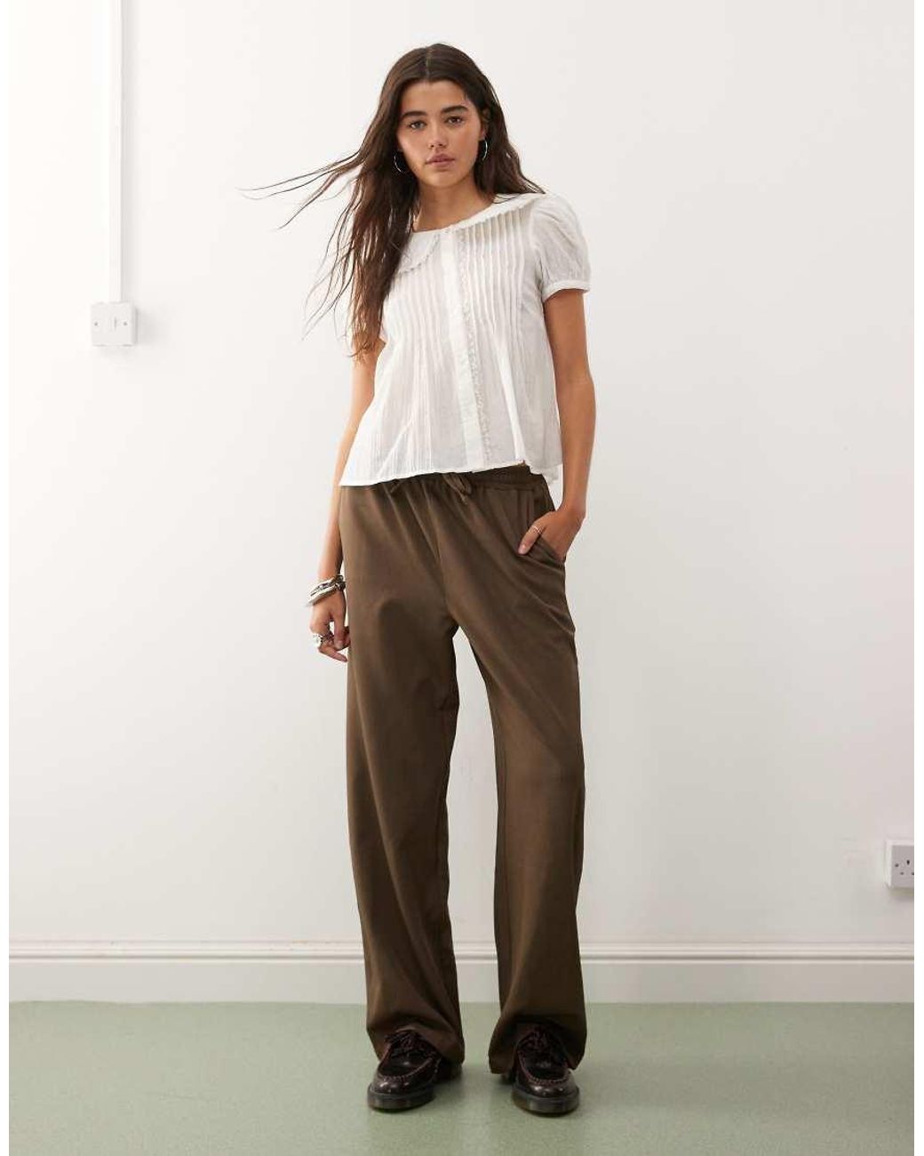 Reclaimed Vintage White Soft Shirt With Peter Pan Collar
