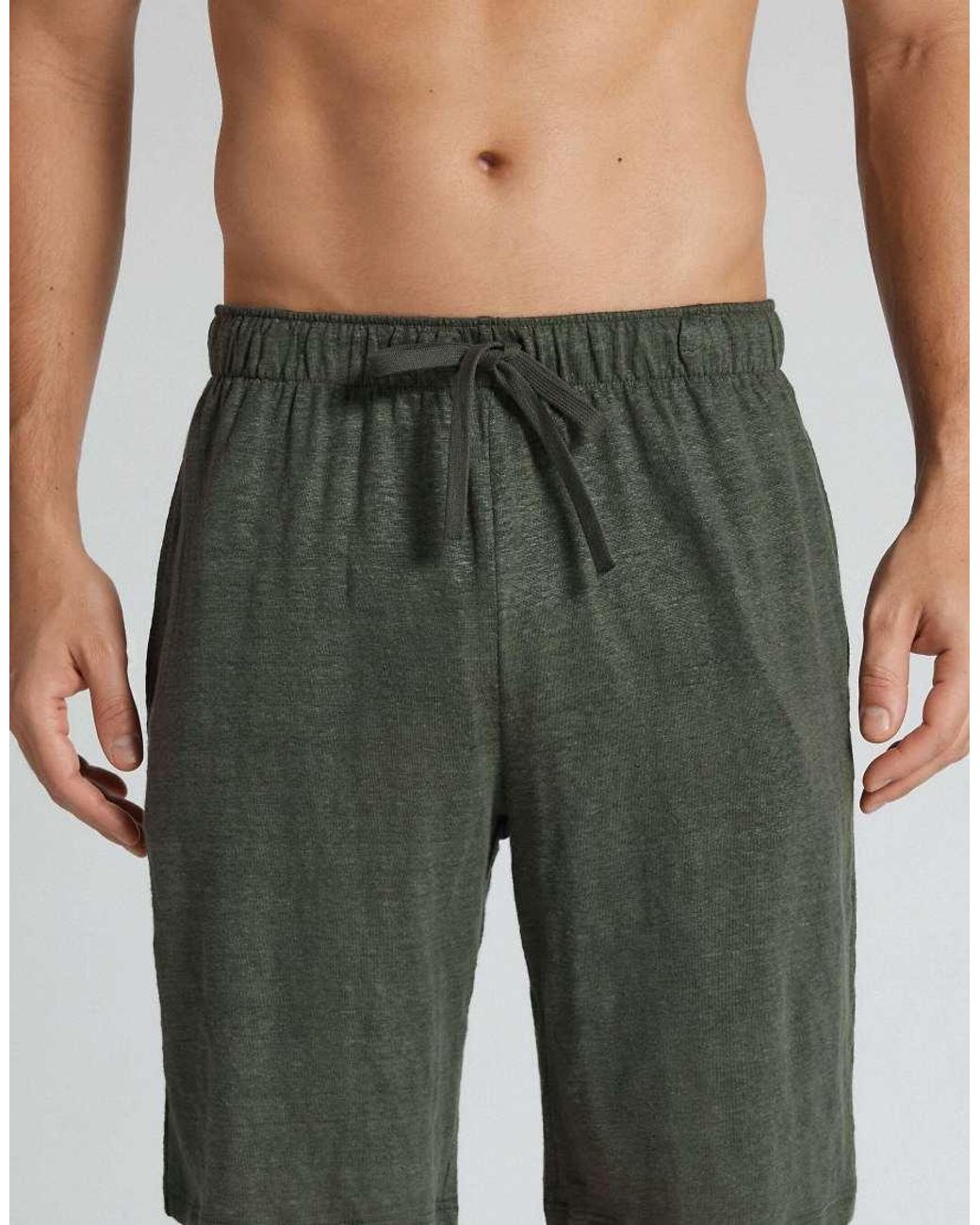 Intimissimi Green 100% Linen Shorts for men