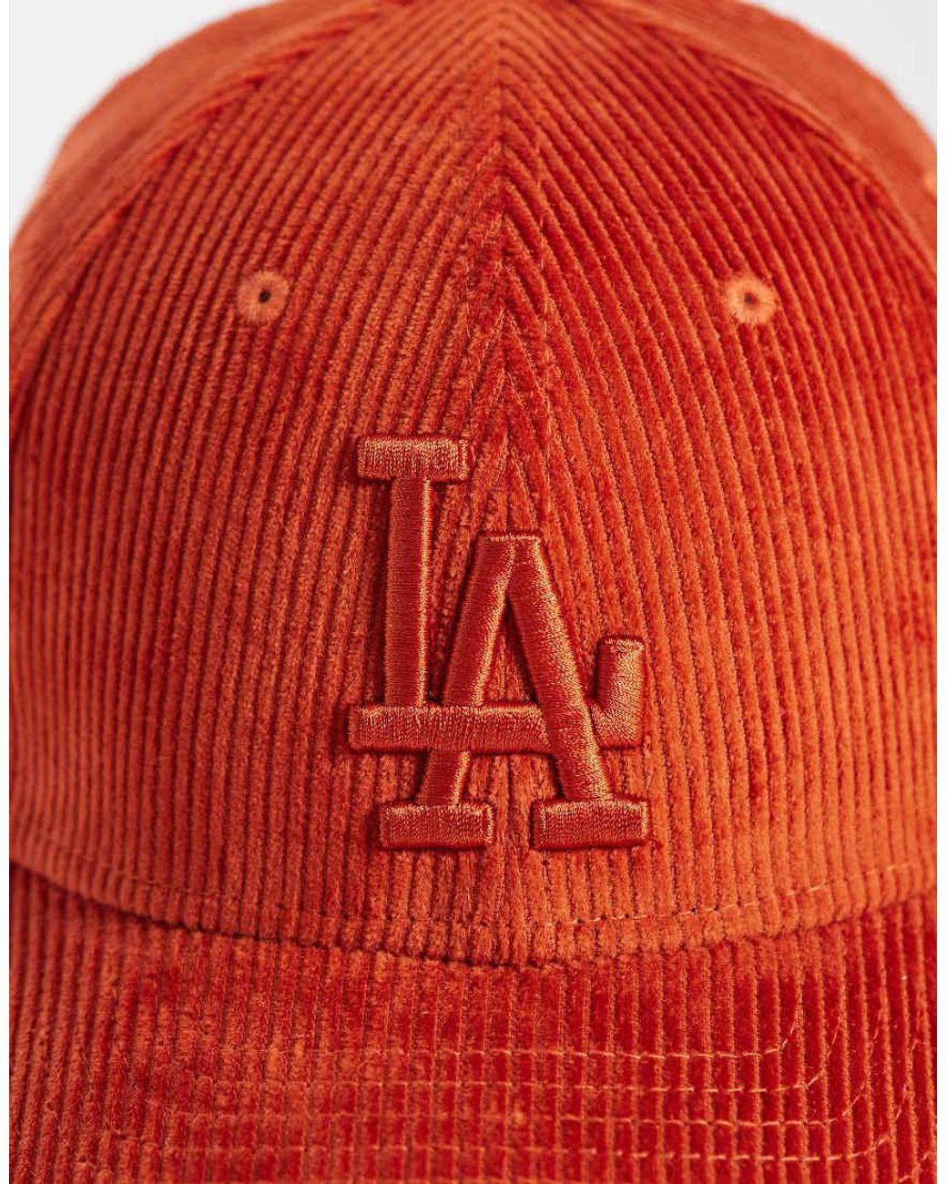 KTZ Red La Dodgers 9Forty Tonal Cord Cap for men