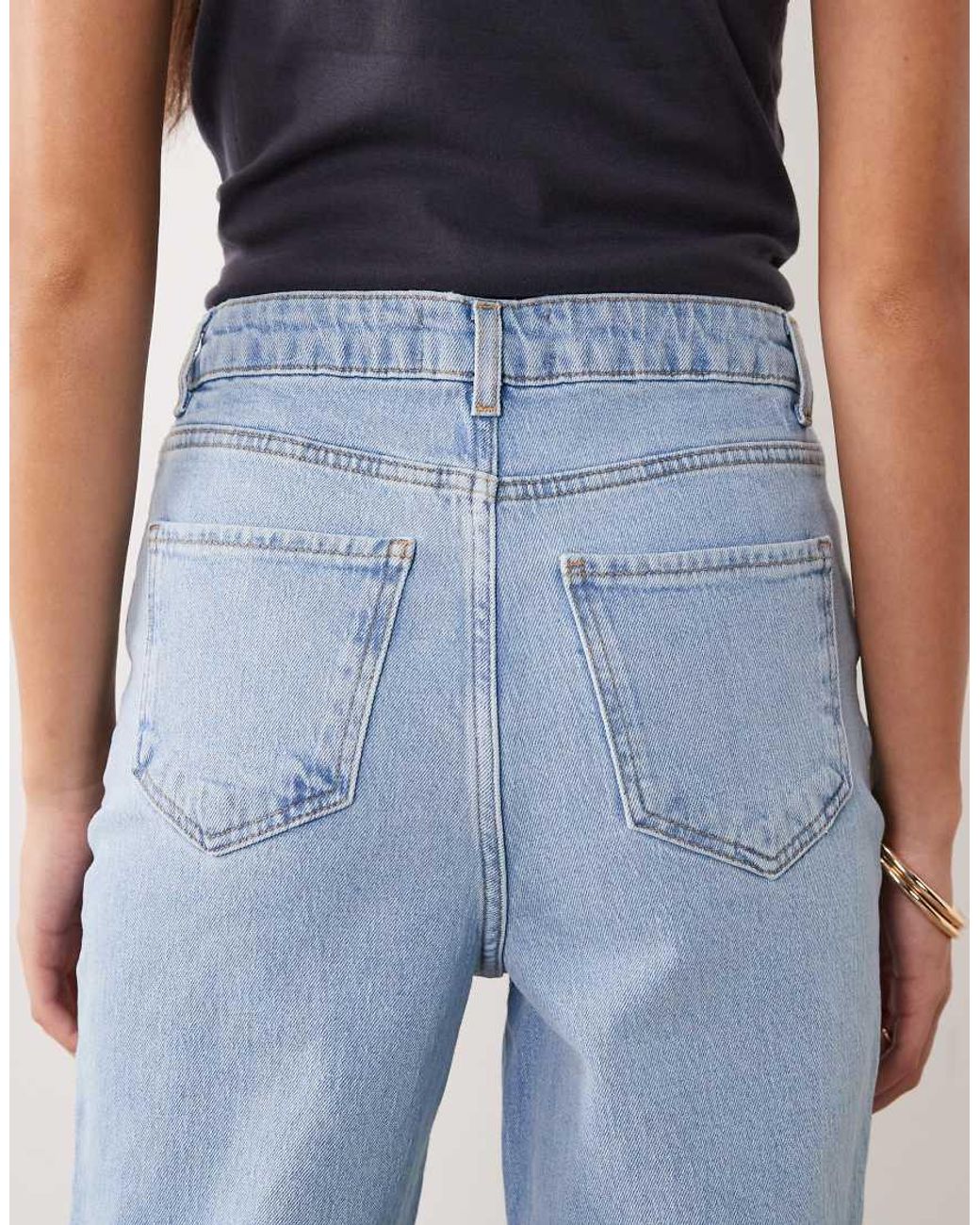 New Look Blue Palm Mom Jeans