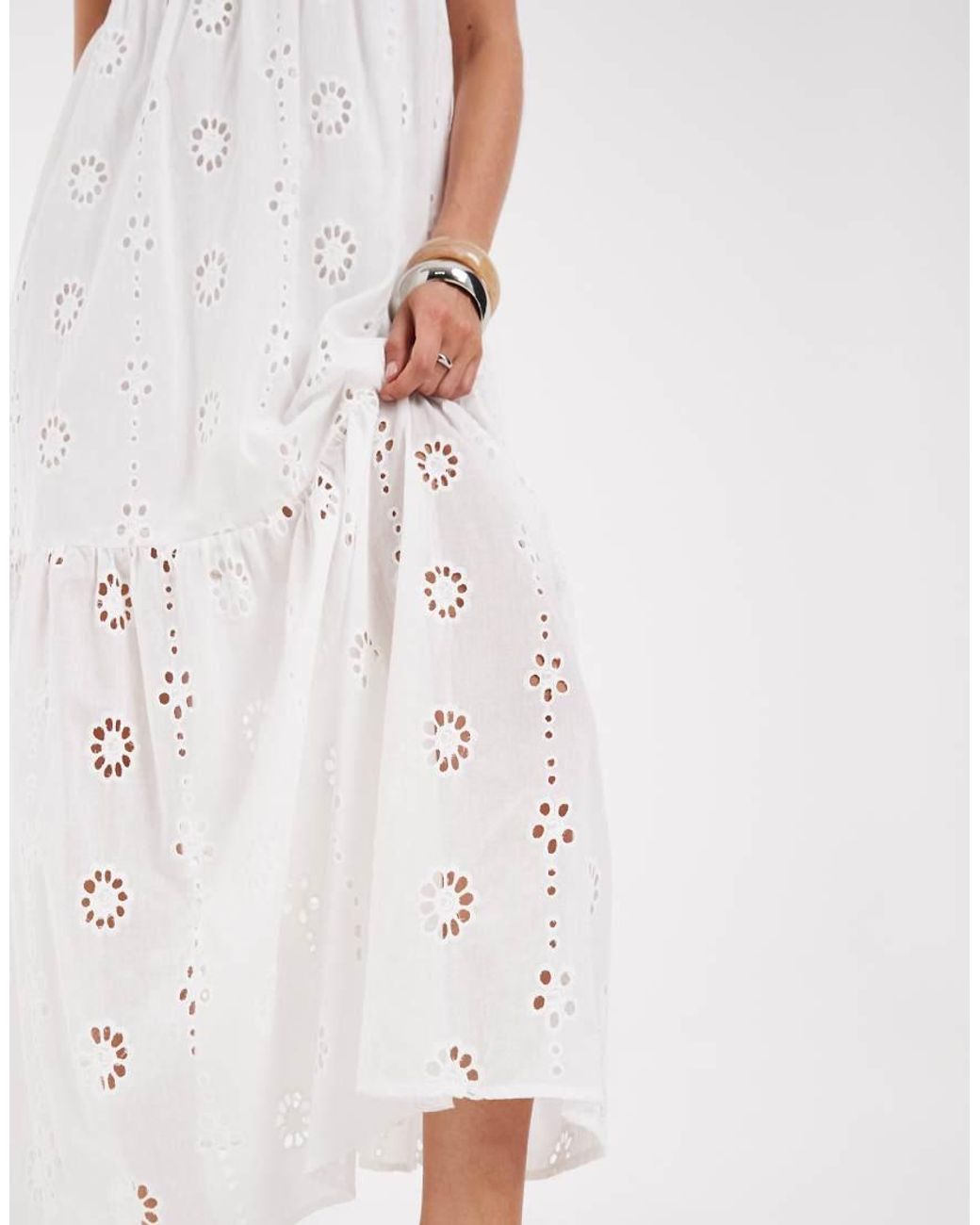 Object White Cutwork Broderie Cami Maxi Dress