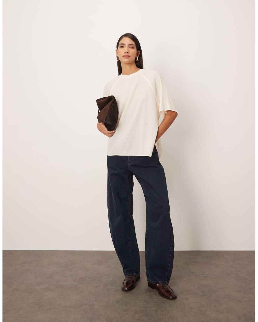 ARRANGE Natural Hybrid Textured Raglan Tee