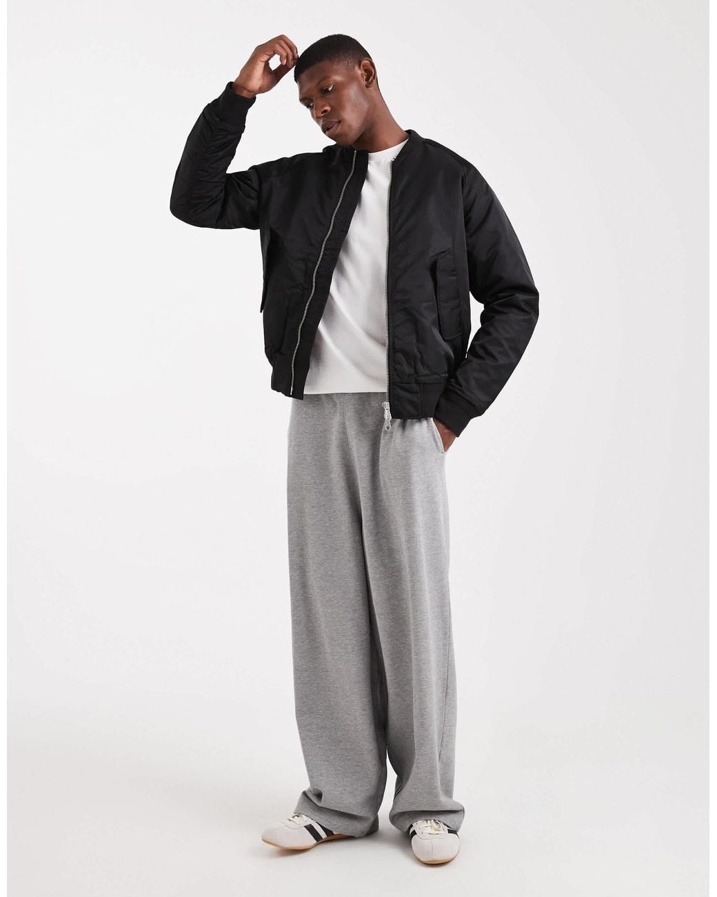Jack & Jones Black Bomber With Contrast Lining for men
