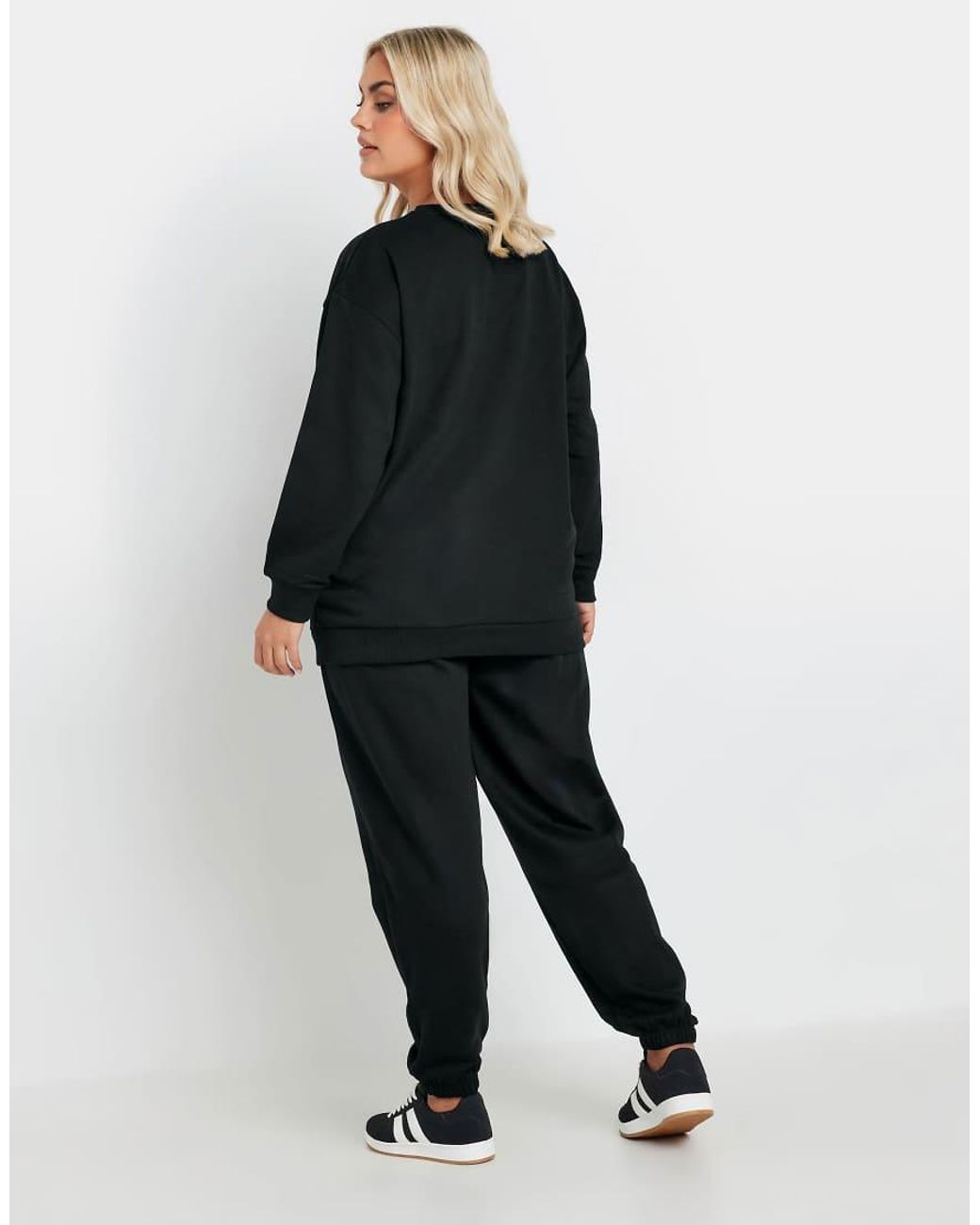 Yours Clothing Black Cuff Jogger Set