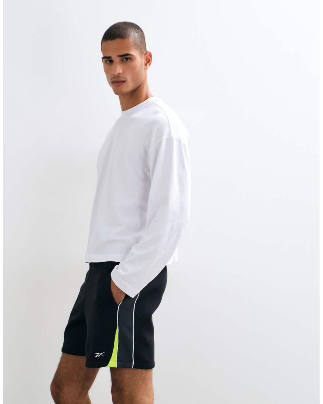 Reebok White Siderwinder Football Sweat 7"" Shorts for men