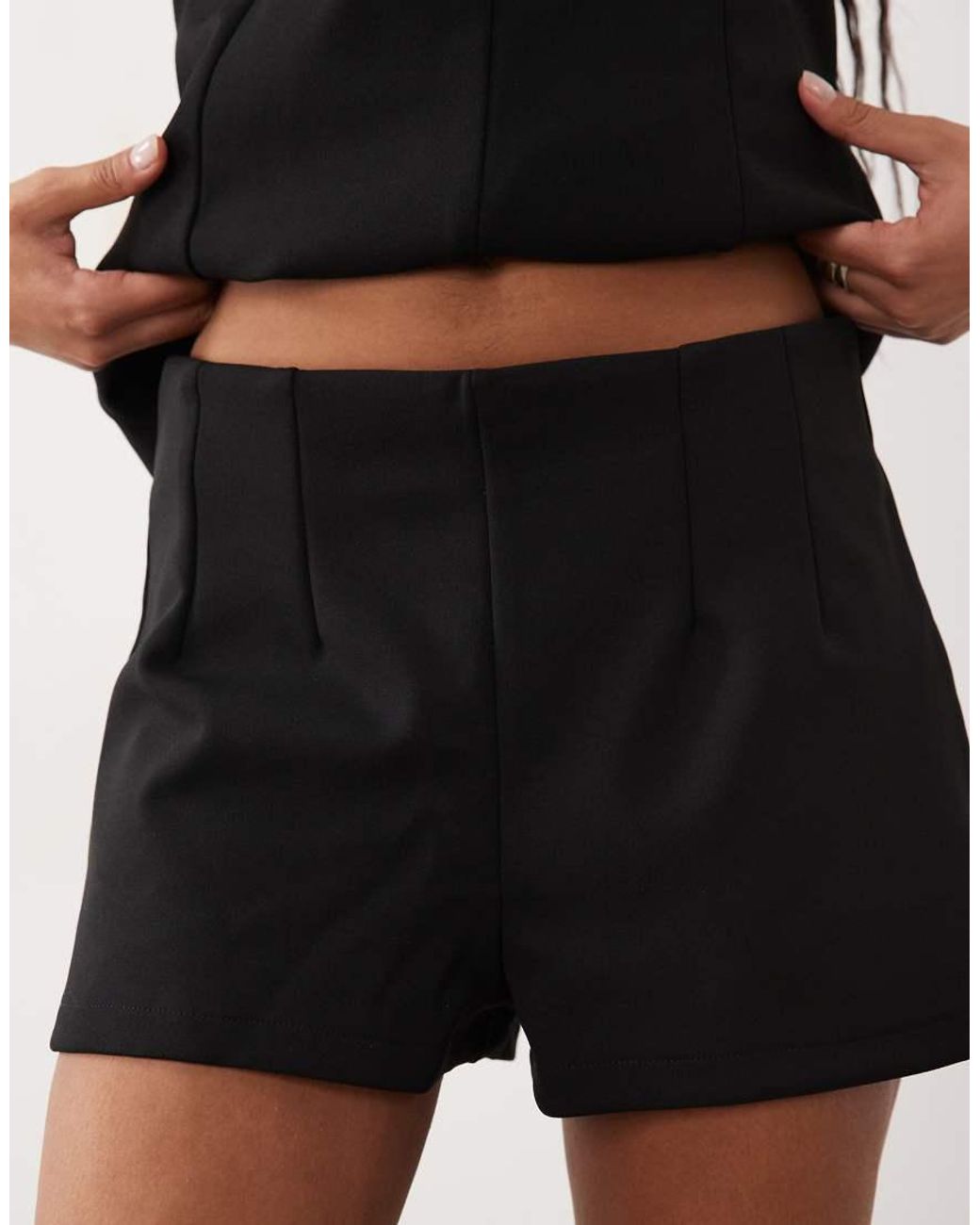 ASOS White Bonded Crepe Shorts Co-ord