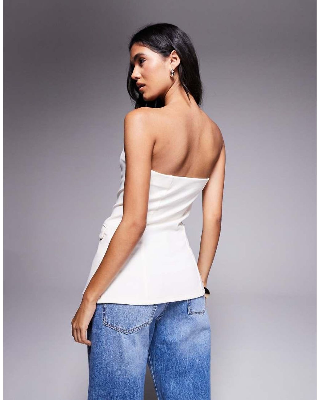 Brave Soul Blue Tailored Bandeau Waistcoat