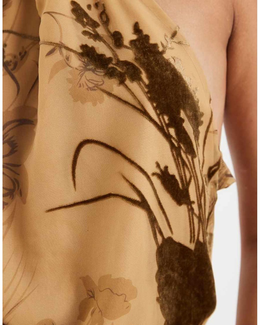 Motel Natural Kutai Floral Devore Mini Dress