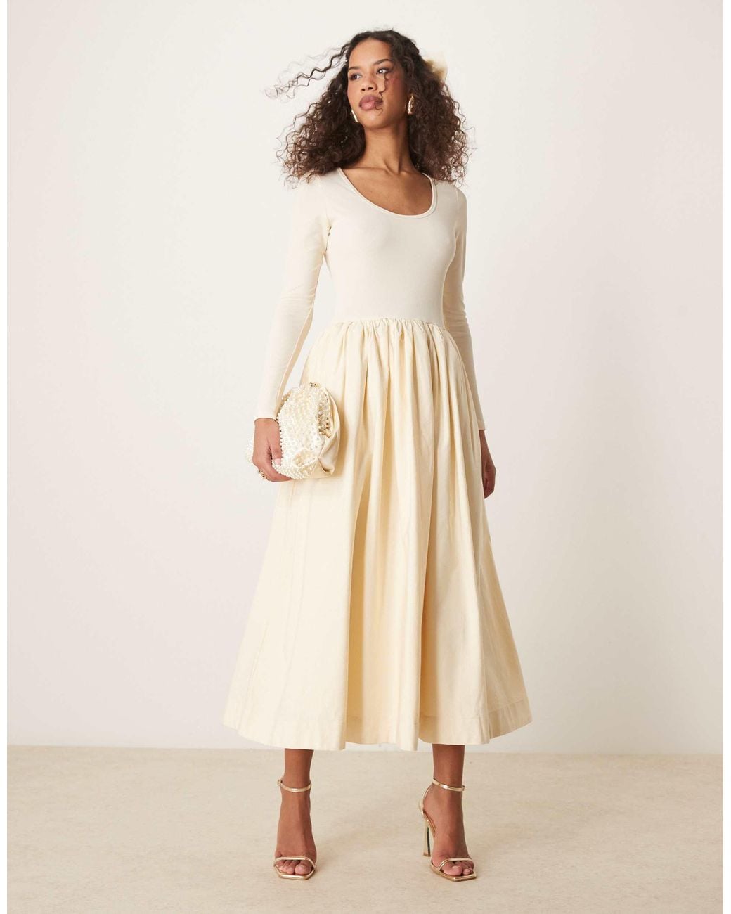 Sister Jane Fitted Midi Dress With Pockets in Natural | Lyst Sister Jane Fitted Midi Dress With Pockets in Natural | Lyst