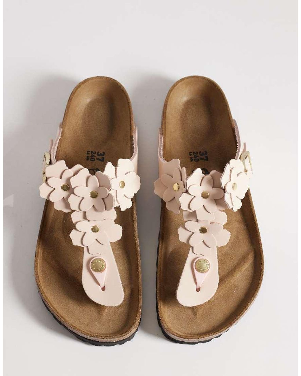 Birkenstock Brown Gizeh Flowers Sandals