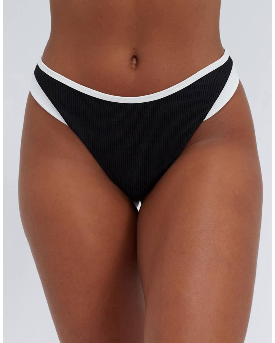 Boux Avenue Multicolor Ibiza Piped High Leg Thong Bikini Bottom Flattering Swimwear
