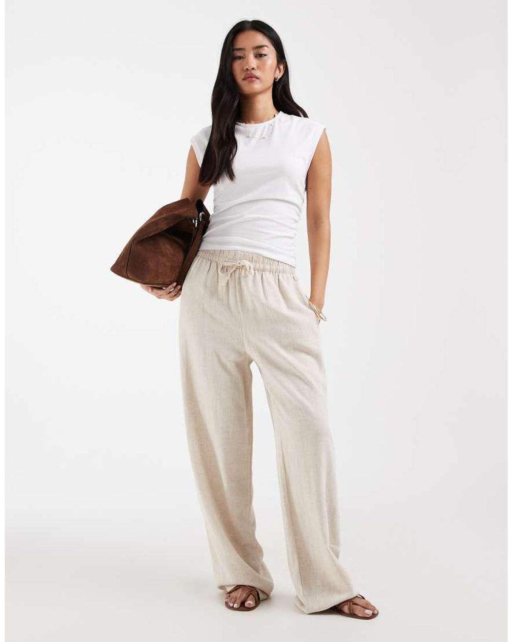 ONLY White Ruched Sleeveless Top