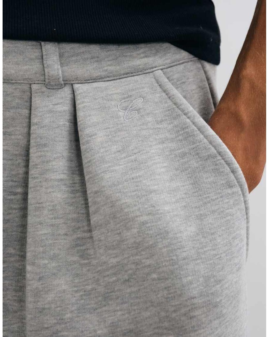Collusion Gray Pleated Wide Leg Trouser for men