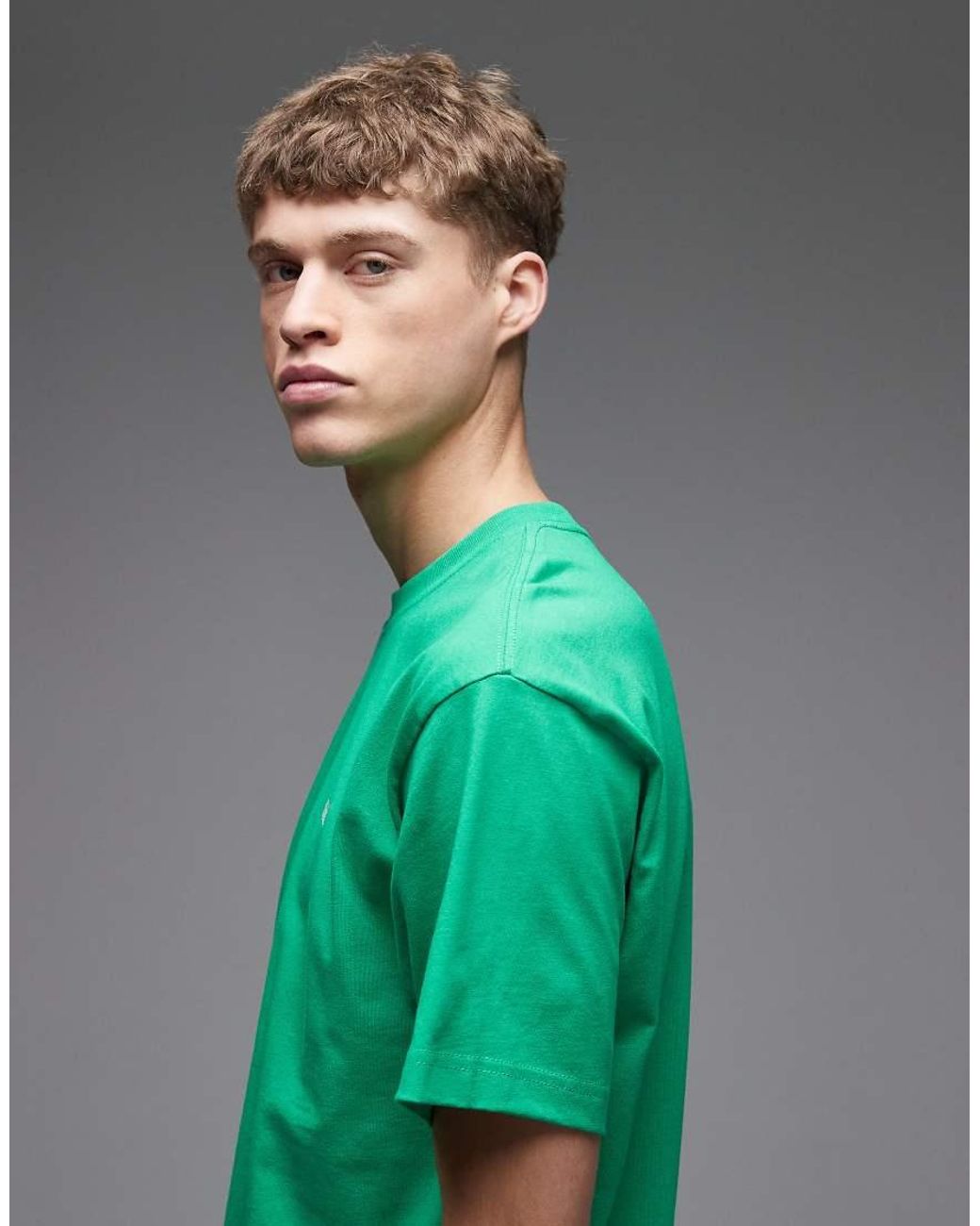 Vans Green Left Chest Logo Oversized T-Shirt for men