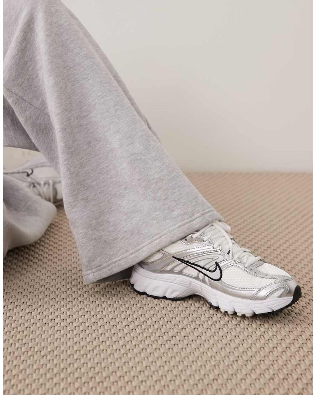 Kaiia Natural Cotton Rich Embroidered Logo Detail Double Waistband Wide Leg Jogger Co-Ord