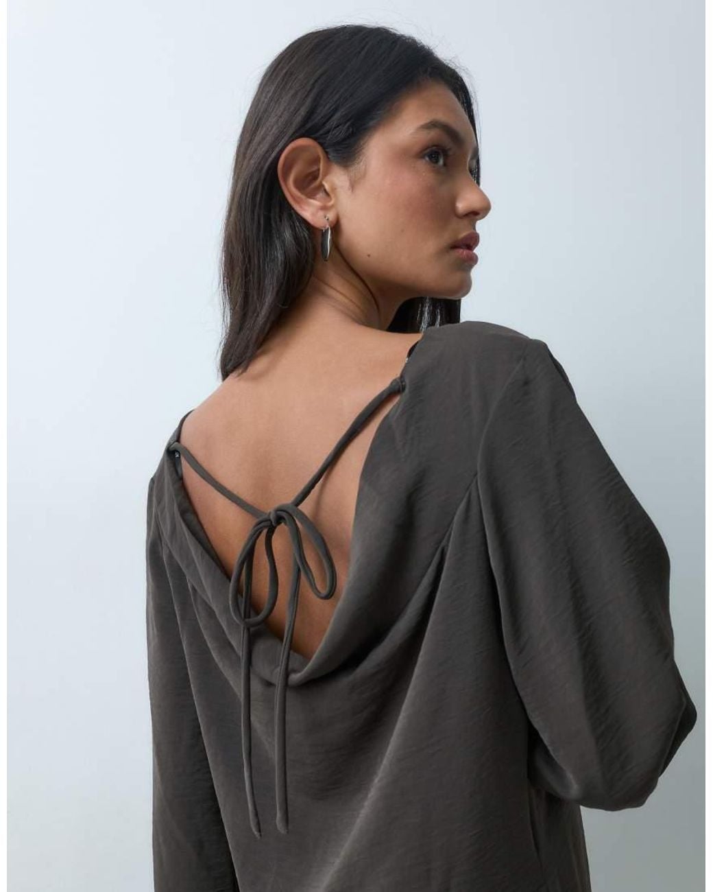 Jdy Gray Open Back Mini Dress
