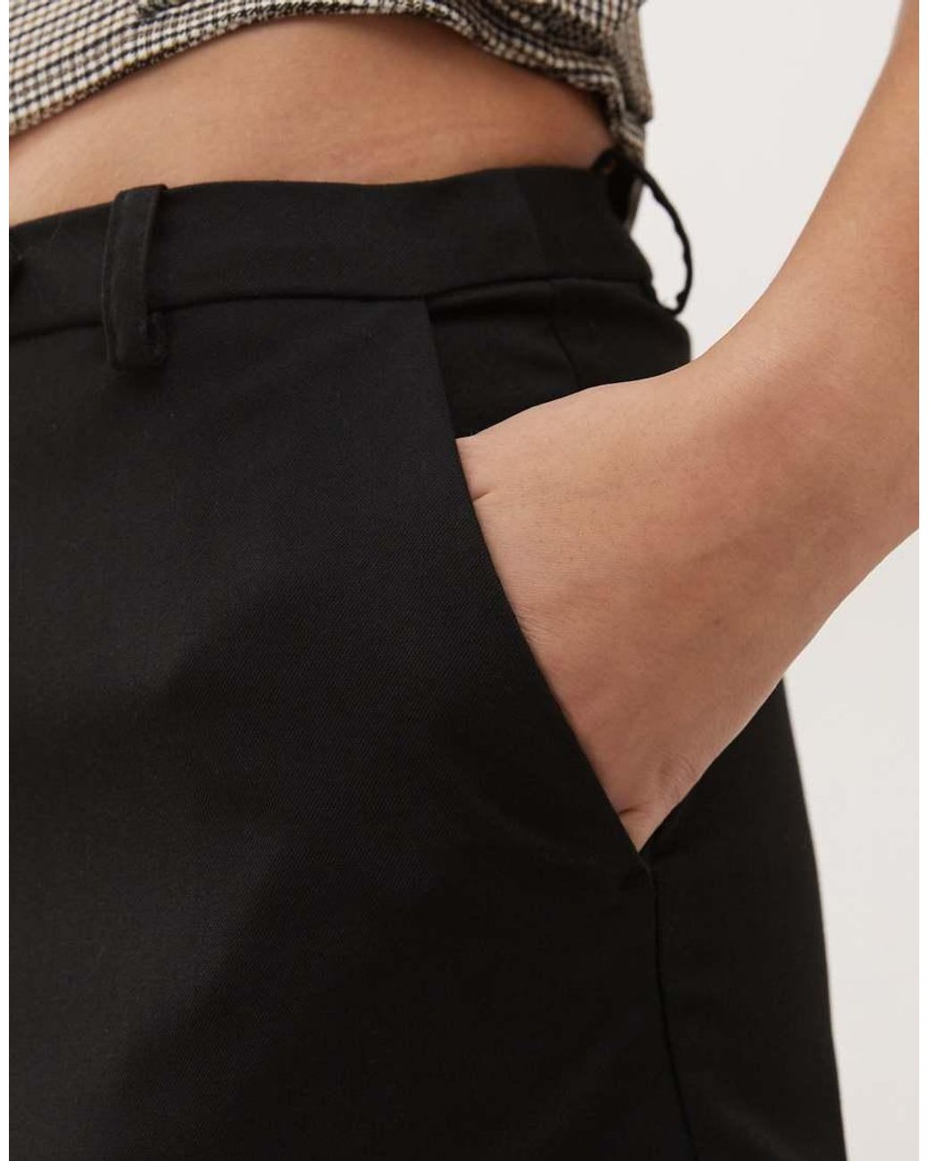 Monki Black Tailored Mini Skirt