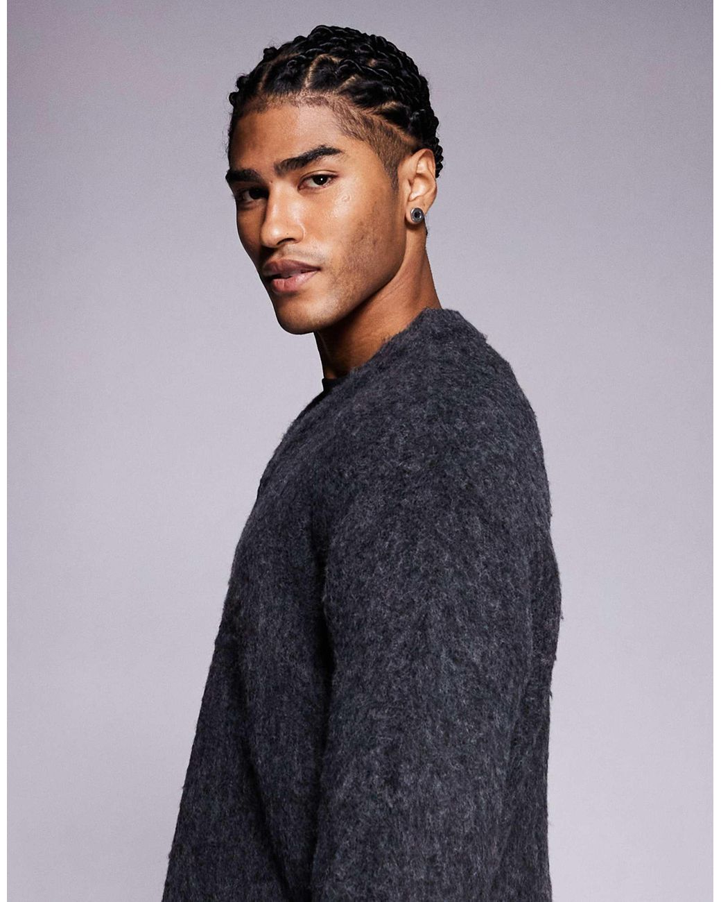 ADPT – flauschiger strickpullover in Blue für Herren