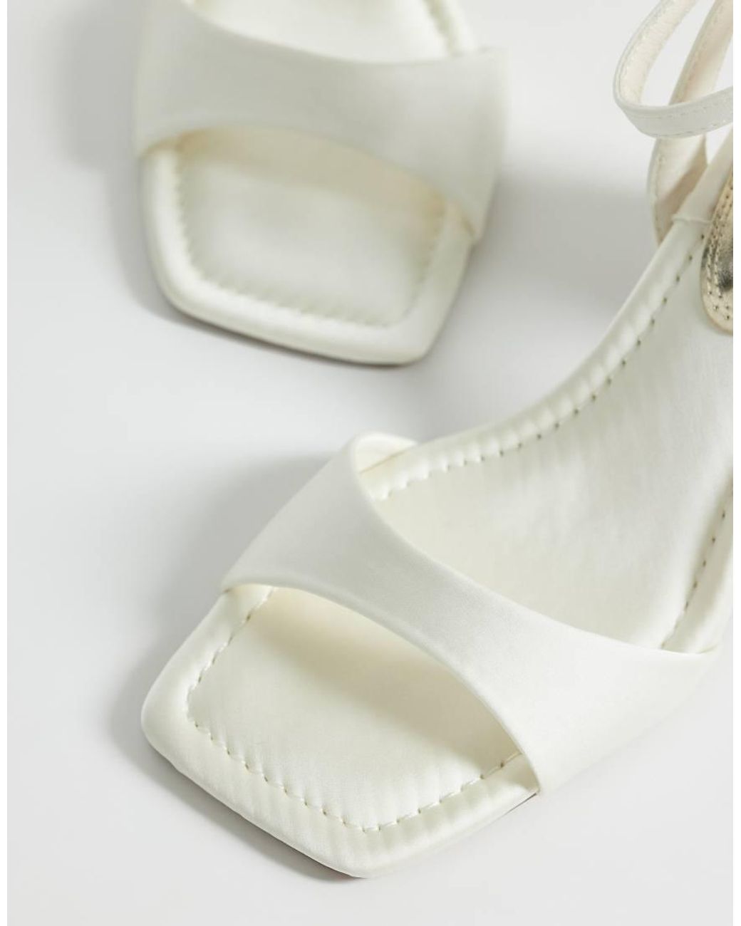 ASOS White Hotel Barely There Block Heeled Sandals