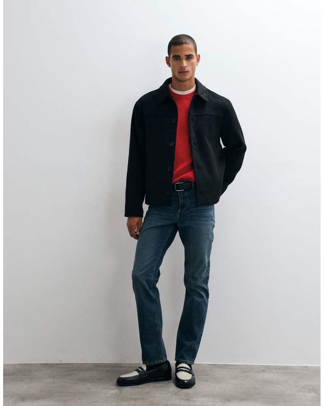 ASOS Black Wool Look Jacket for men