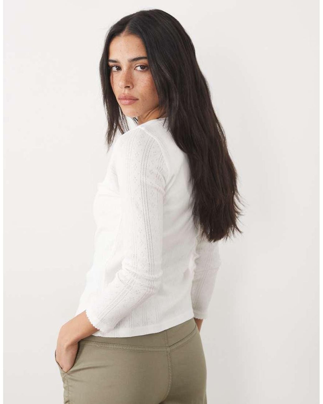 Abercrombie & Fitch White Pointelle Cami And Cardigan