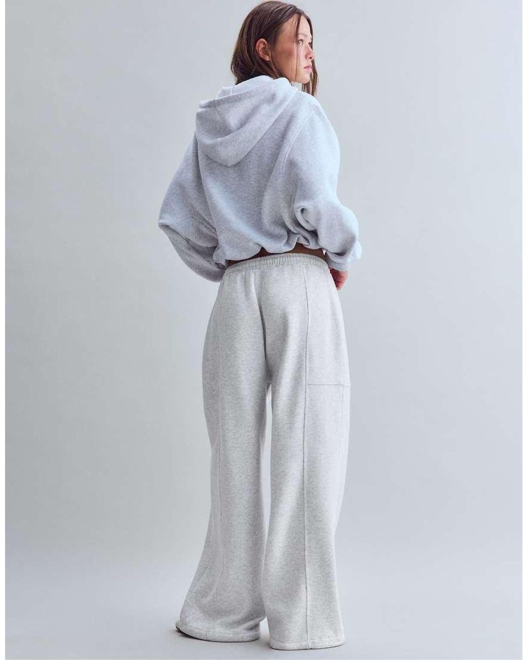 Stradivarius Blue Cotton Plush Barrel joggers