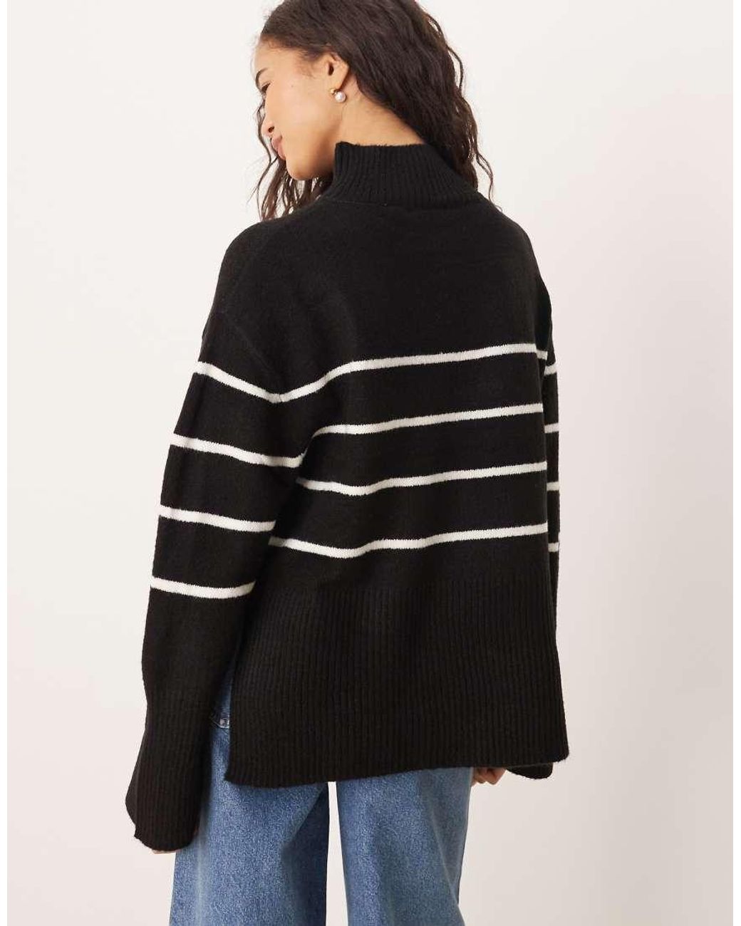 Brave Soul Black High Neck Loose Fit Jumper