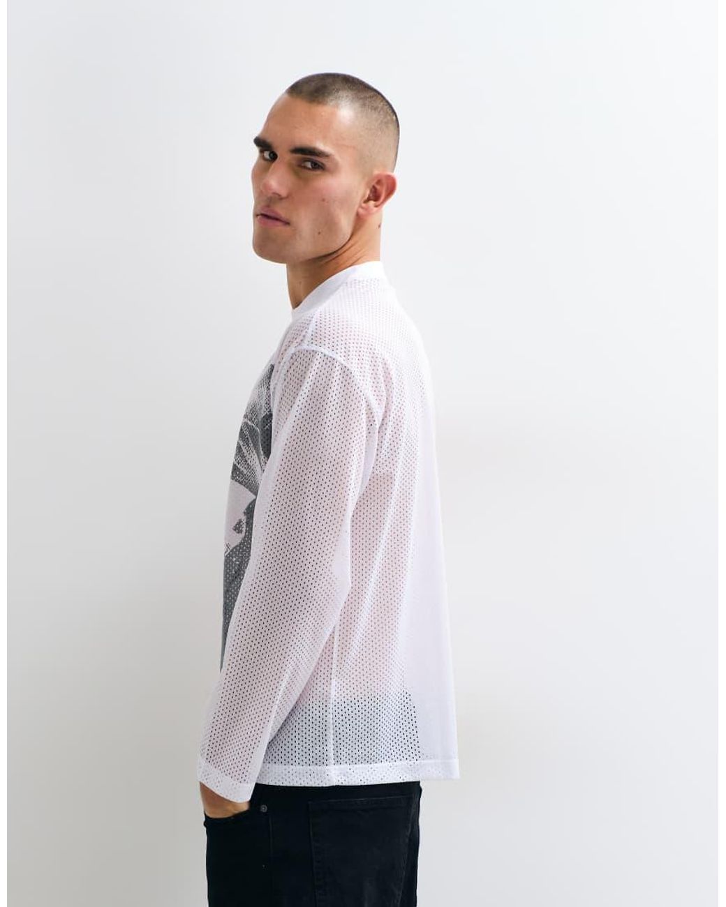 ASOS White Oversized Long Sleeve T-shirt With Cherry Graphic for men