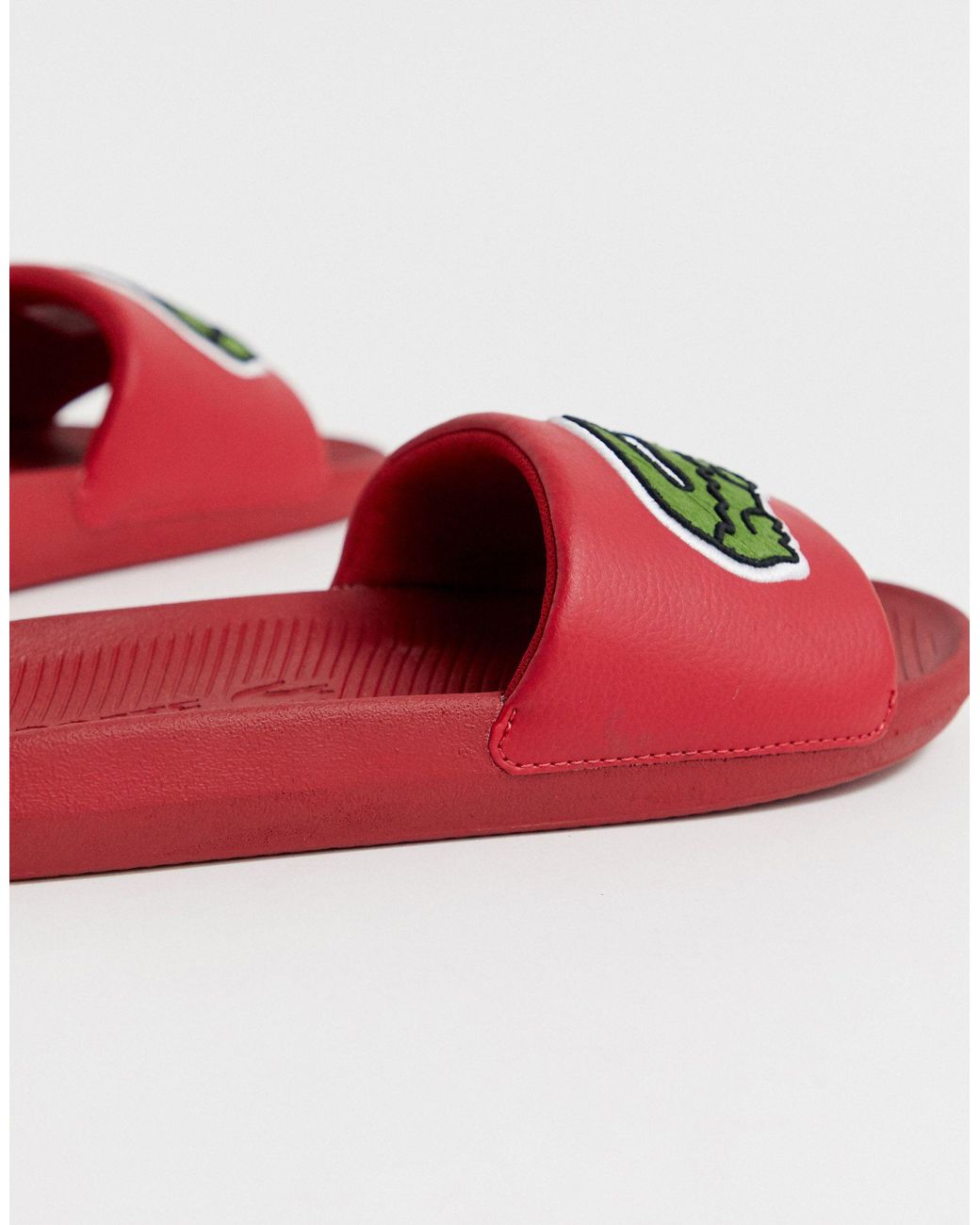 lacoste sandals red
