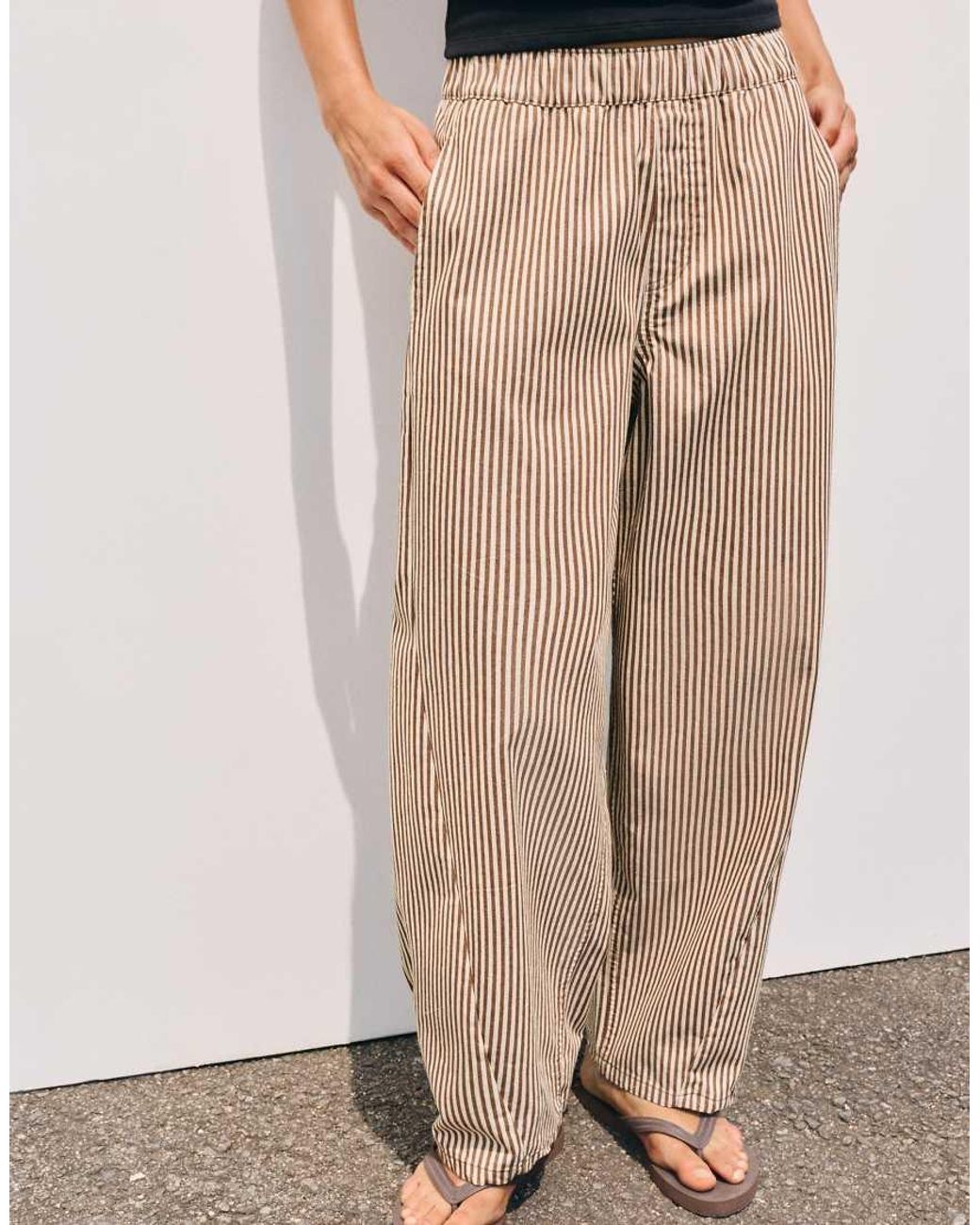 Pull&Bear Multicolor Straight-Leg Striped Trousers